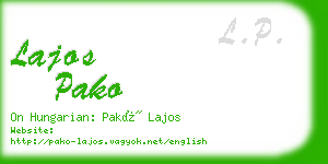 lajos pako business card